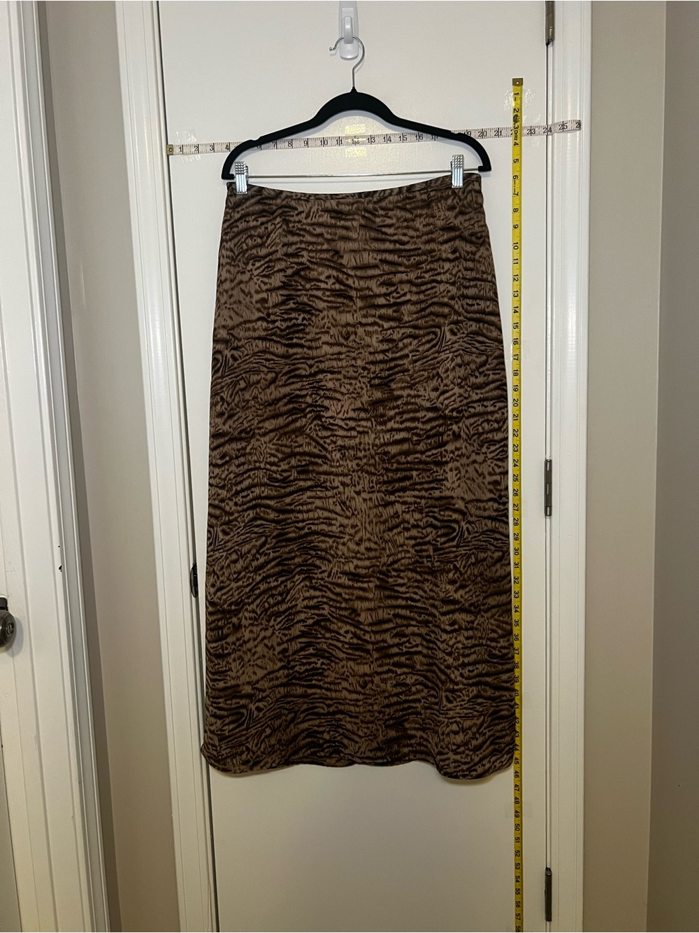 Vintage Liz Claiborne Brown Animal-Print Maxi Skirt Zipper